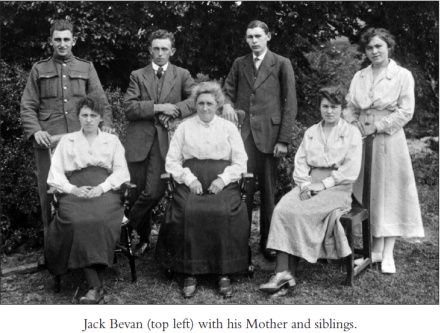 Jack Bevan with his mother and siblings