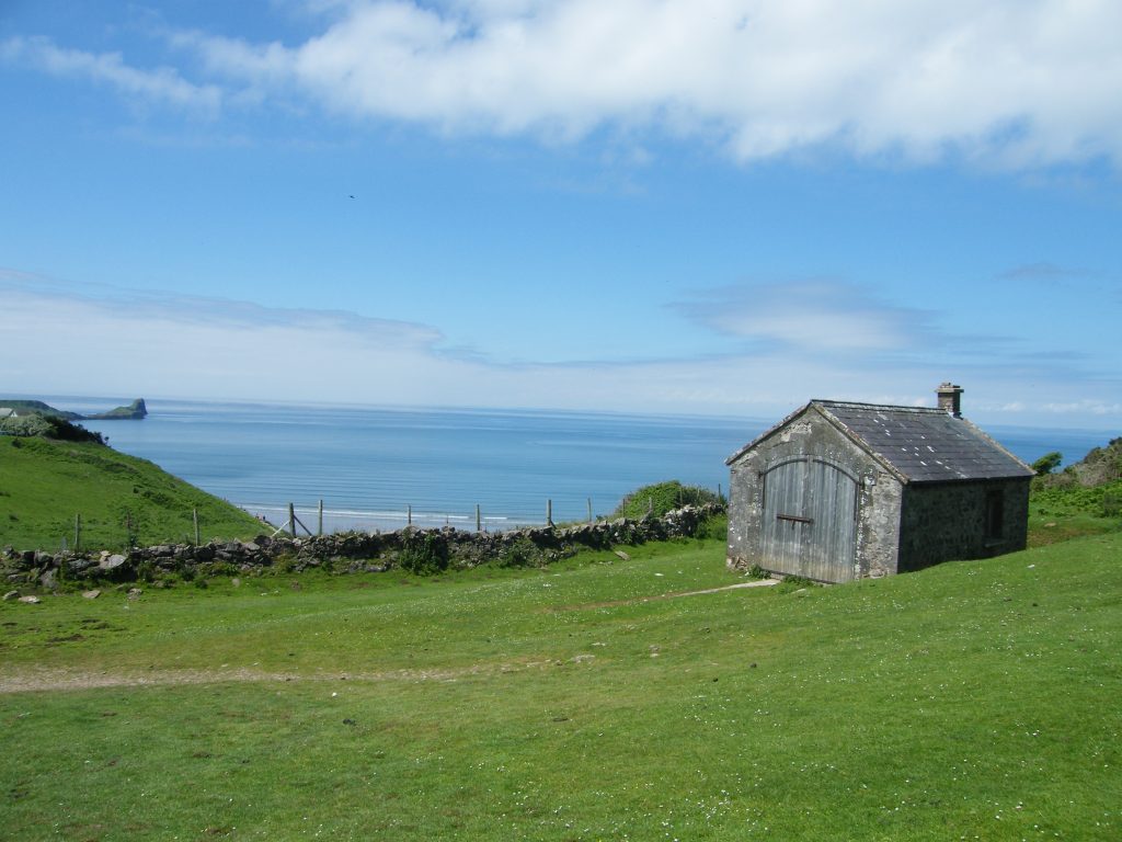 The Rocket Station, with the concrete tracks still visible in front of the doors, overlooking the bay.