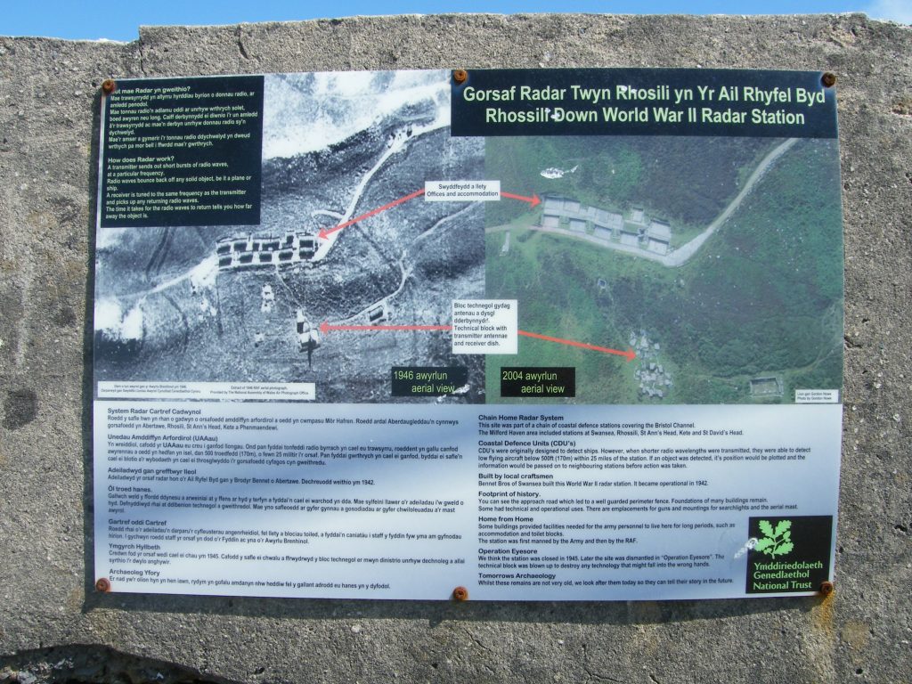 Image of the National Trust information sign at the Radar station.