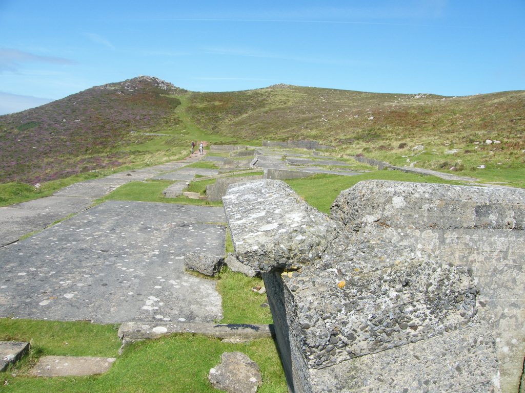 Radar station concrete bases on Rhossili Downs
