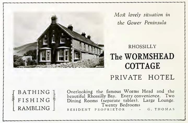 Advert for The Wormshead Cottage Hotel in 1934.