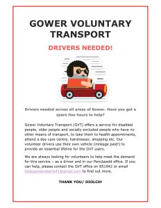 Gower Voluntary Transport poster asking for drivers